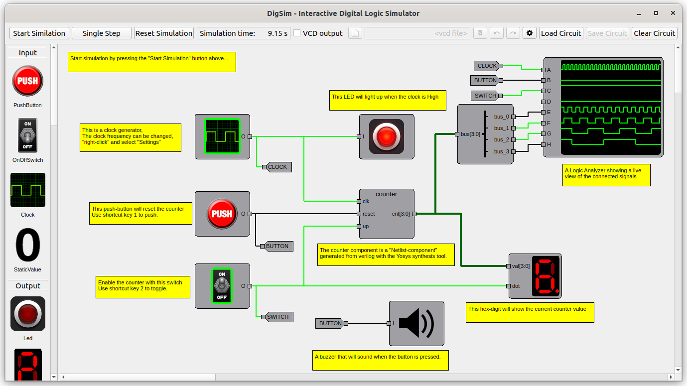 The DigSim application