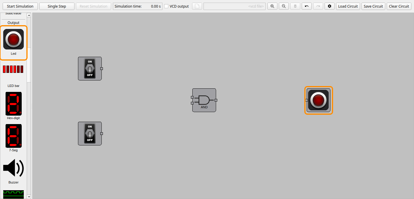 The LED in the circuit area